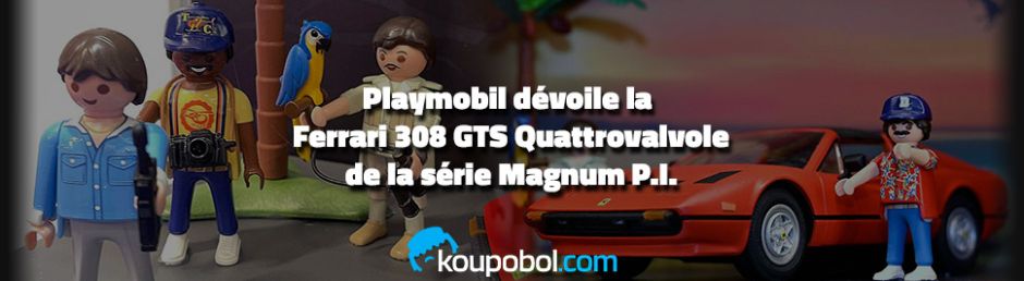 Playmobil dévoile la Ferrari 308 GTS Quattrovalvole de la série Magnum P.I.