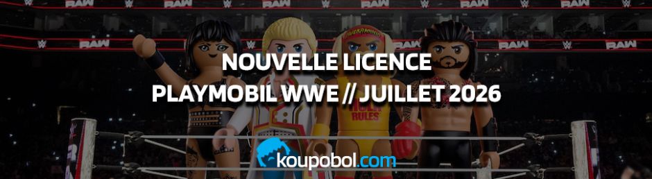 La licence Catch WWE arrive chez Playmobil en Juillet 2026 La licence Catch WWE arrive chez Playmobil en Juillet 2026