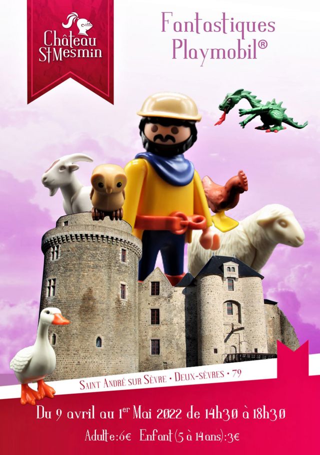 Exposition Playmobil Exposition Fantastiques Playmobil au château de Saint-Mesmin 2022 à Saint-André-sur-Sèvre (79380) Exposition Playmobil Exposition Fantastiques Playmobil au château de Saint-Mesmin 2022 à Saint-André-sur-Sèvre (79380)