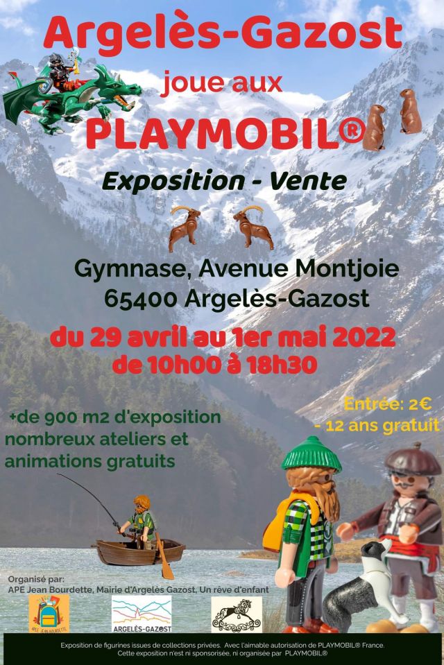 Exposition Playmobil Expo Playmobil Argelès-Gazost joue aux Playmobil 2022 à Argelès-Gazost (65400) Exposition Playmobil Expo Playmobil Argelès-Gazost joue aux Playmobil 2022 à Argelès-Gazost (65400)