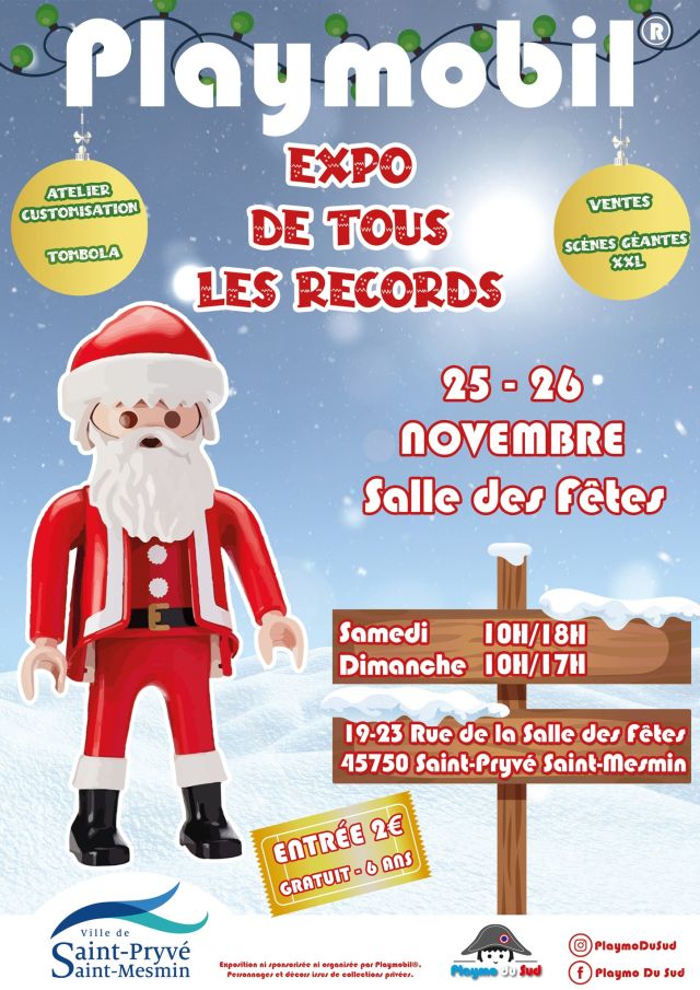 Exposition Playmobil Expo de tous les records à Saint-Pryvé-Saint-Mesmin (45750) Exposition Playmobil Expo de tous les records à Saint-Pryvé-Saint-Mesmin (45750)