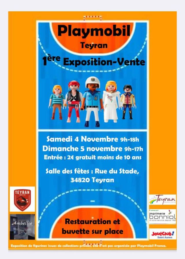 Exposition Playmobil 1ère Exposition -vente Playmobil à Teyran (34820) Exposition Playmobil 1ère Exposition -vente Playmobil à Teyran (34820)