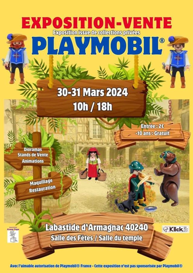 Exposition Playmobil Exposition - Vente Playmobil Labastide d'Armagnac 2024 à Labastide d'Armagnac 40240 Exposition Playmobil Exposition - Vente Playmobil Labastide d'Armagnac 2024 à Labastide d'Armagnac 40240