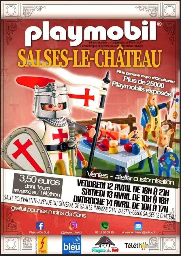 Exposition Playmobil Exposition Vente Playmobil à Salses-le-Château 2024 à Salses-le-Château (66190) Exposition Playmobil Exposition Vente Playmobil à Salses-le-Château 2024 à Salses-le-Château (66190)