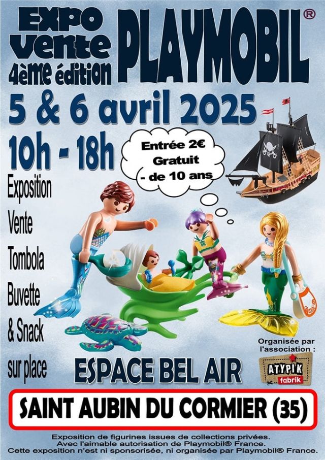 Exposition Playmobil Expo-Vente Playmobil à Saint-Aubin-du-Cormier 2025 à Saint-Aubin-du-Cormier (35140)
