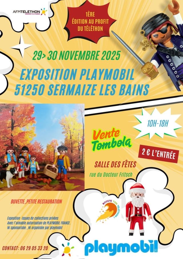 Exposition Playmobil Exposition Vente Playmobil à Sermaize les Bains 2025 à Sermaize-les-Bains (51250) Exposition Playmobil Exposition Vente Playmobil à Sermaize les Bains 2025 à Sermaize-les-Bains (51250)
