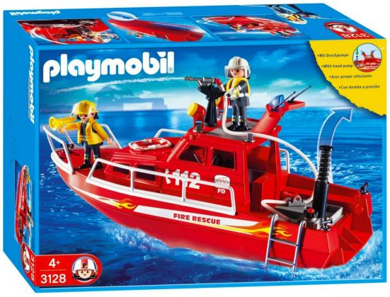 PLAYMOBIL City Action 3128 Bateau des sauveteurs pompiers