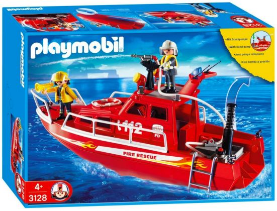 PLAYMOBIL City Action 3128 Bateau des sauveteurs pompiers