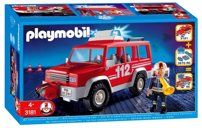 PLAYMOBIL City Action 3181 Pompier/véhicule d'intervention RC