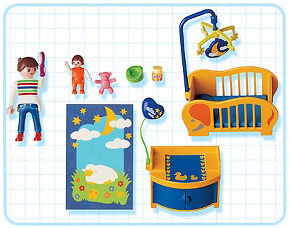 Playmobil City Life 3207 pas cher Maman chambre de b b