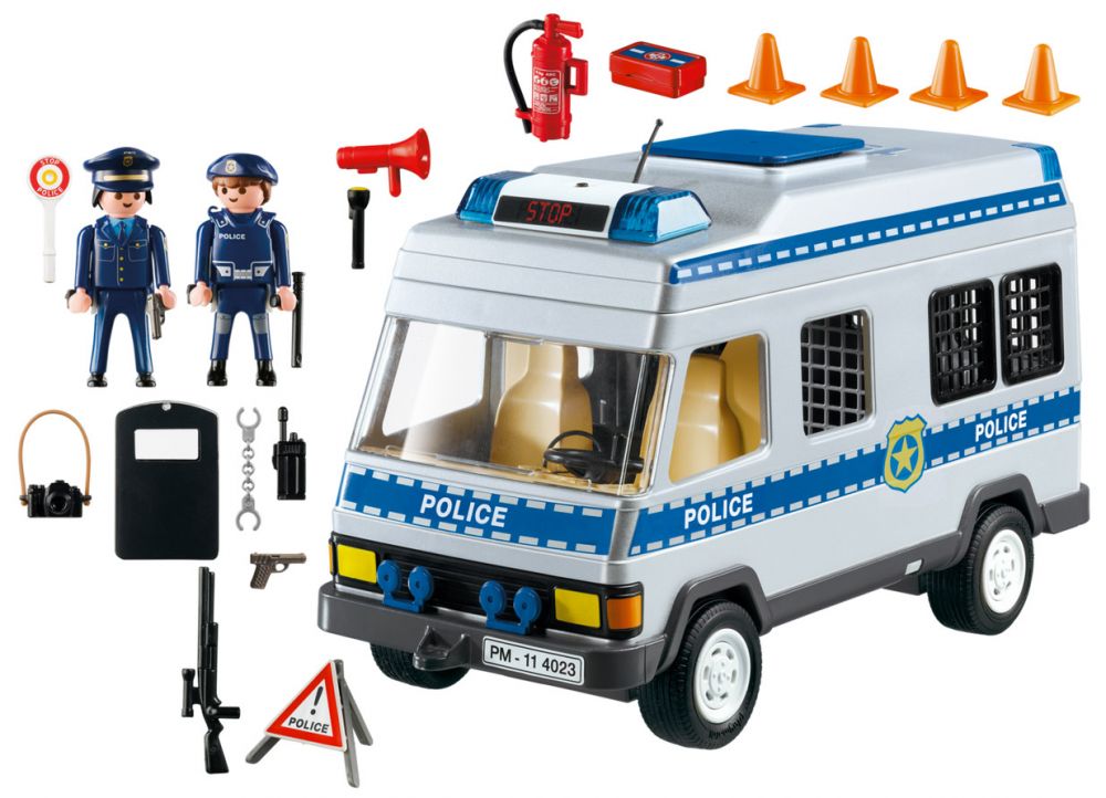 Playmobil City Action 4023 pas cher, Fourgon équipé et policiers