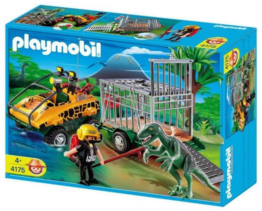 PLAYMOBIL Wild Life 4175 Véhicule amphibie avec Deinonychus