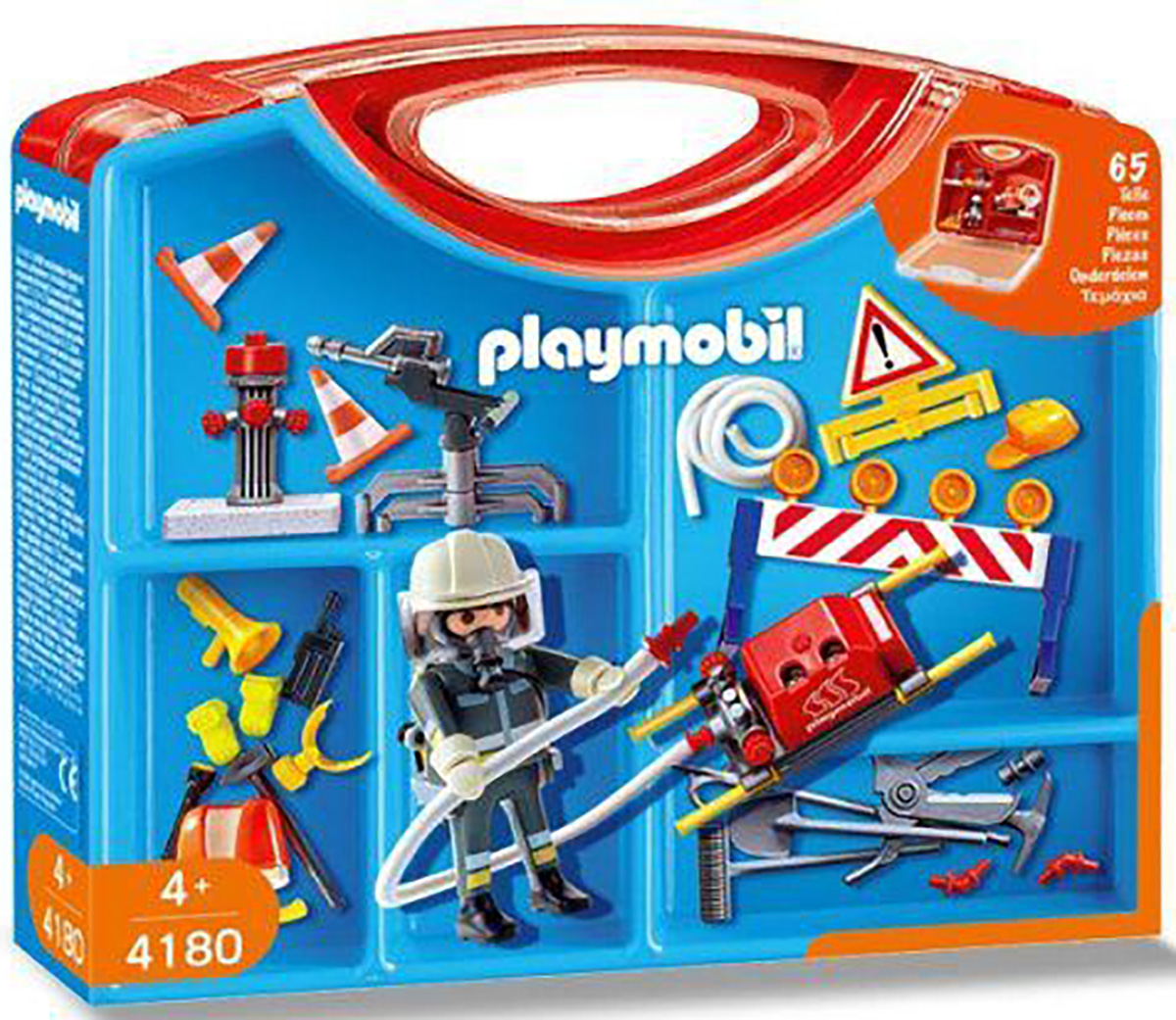 Playmobil City Action 4180 pas cher, Valisette pompier / accessoires