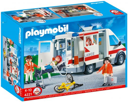 PLAYMOBIL City Action 4221 Ambulanciers / blessé / véhicule