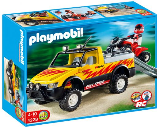 PLAYMOBIL Sports & Action 4228 Pick-up et quad de course rouge