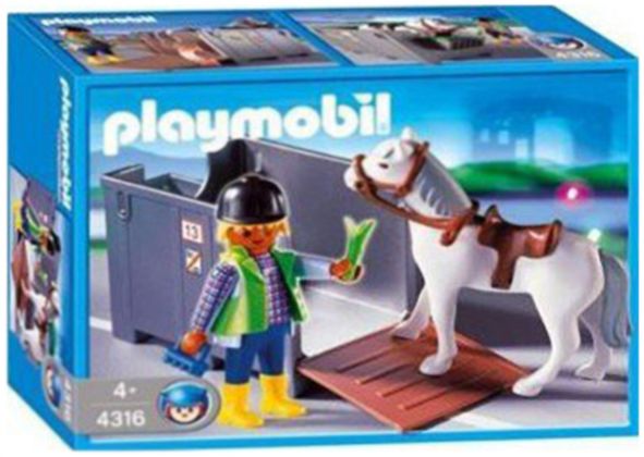 PLAYMOBIL Country 4316 Lad / cheval / cage de transport