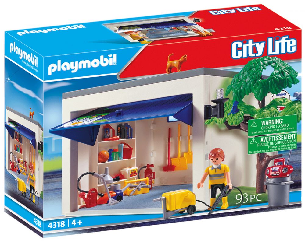 PLAYMOBIL - Garage de la maison - Modèle: Garage de la maison - Gamme:  Playmobil City Life - Accessoires inclus - Cdiscount Jeux - Jouets