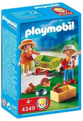 PLAYMOBIL City Life 4349 Enfants avec chariot et petits animaux