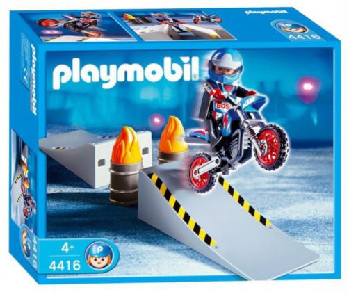 PLAYMOBIL Sports & Action 4416 Pilote de motocross / rampe à obstacle