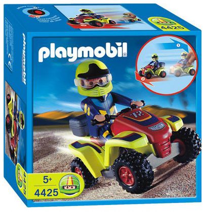 PLAYMOBIL Sports & Action 4425 Pilote / quad rouge