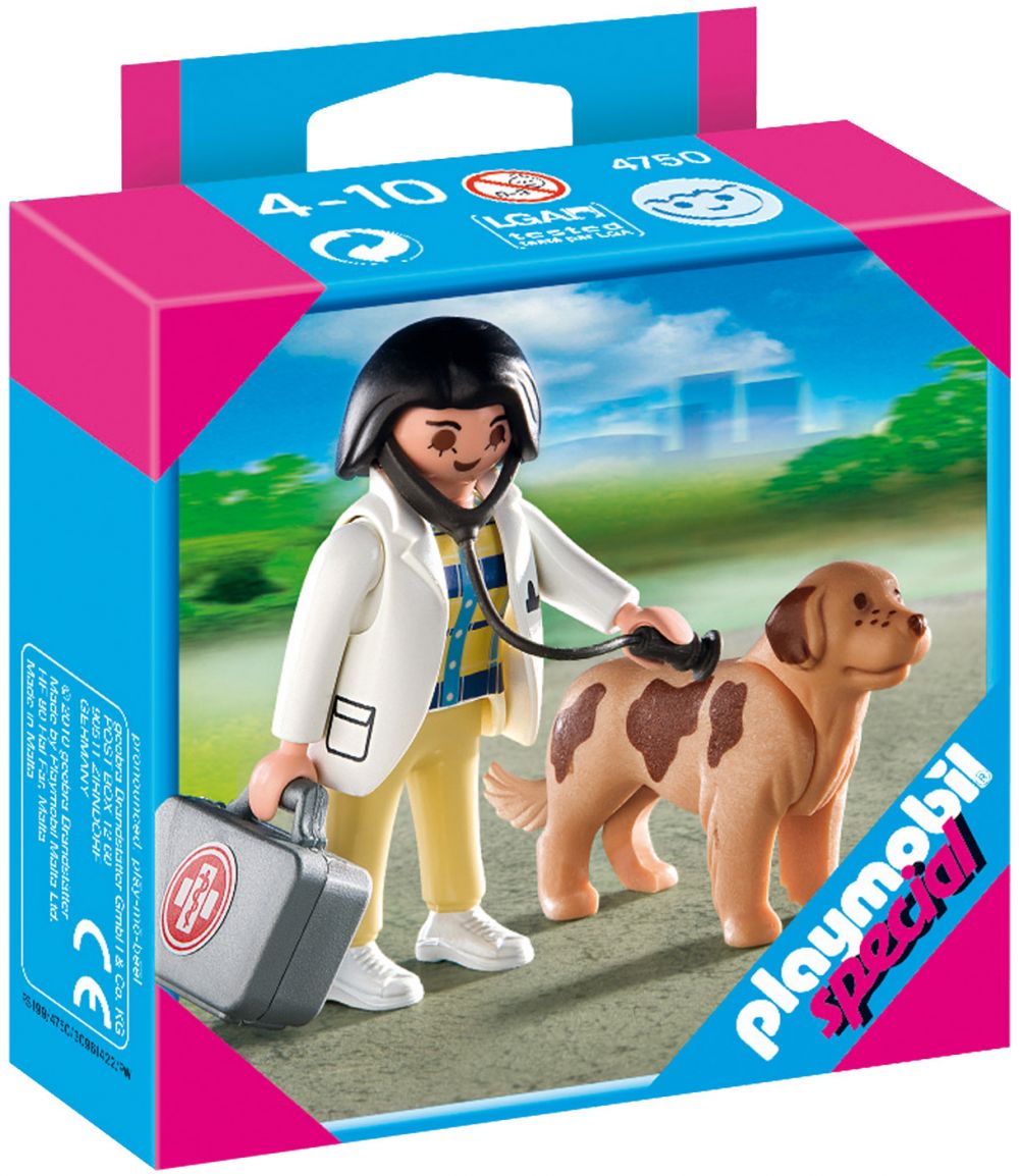Playmobil Special Plus 4750 pas cher, Vétérinaire avec chien