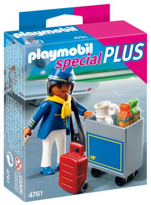 PLAYMOBIL Special Plus 4761 Hôtesse de l'air avec chariot de service