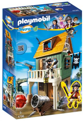 PLAYMOBIL Super 4 4796 Fort des pirates camouflé avec Ruby