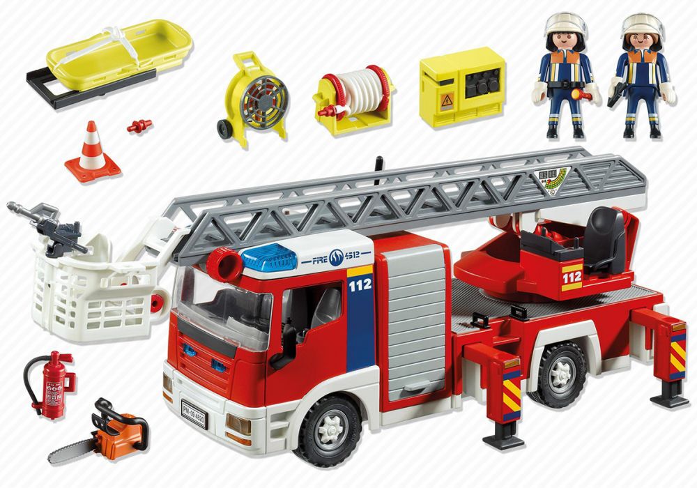 Playmobil City Action 4820 pas cher, Camion de pompiers grande échelle