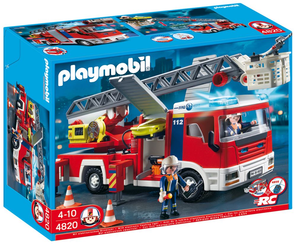 Playmobil City Action 4820 pas cher, Camion de pompiers grande échelle