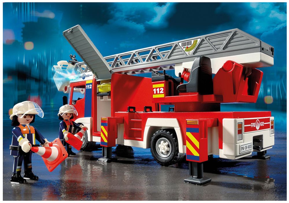Playmobil City Action 4820 pas cher, Camion de pompiers grande échelle