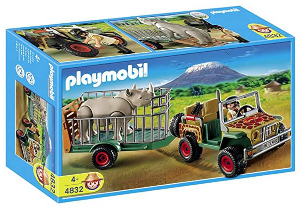 PLAYMOBIL Wild Life 4832 Véhicule de safari et rhinocéros