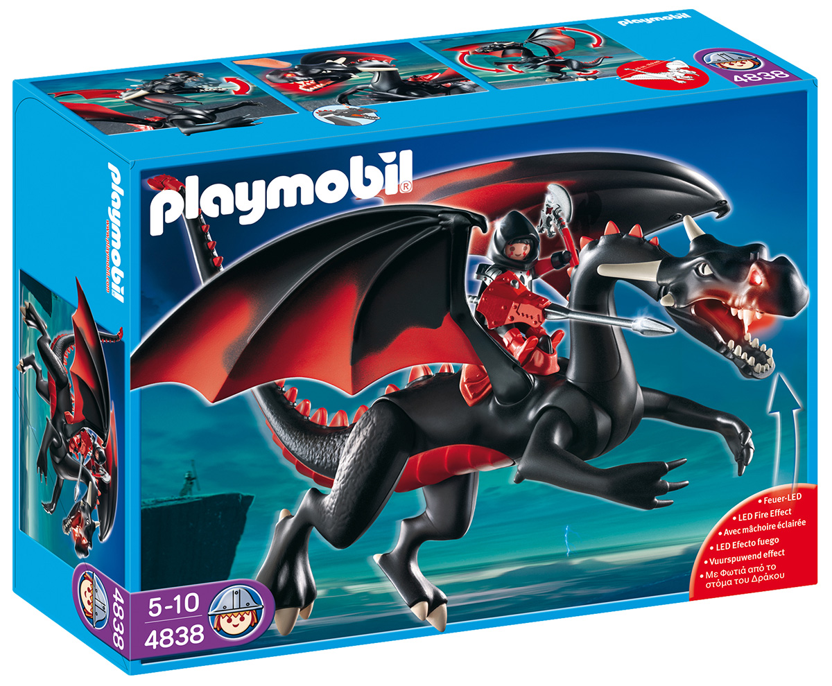 Playmobil Knights 4838 pas cher, Dragon avec flamme lumineuse