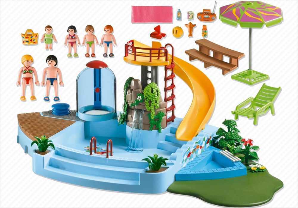 Piscine Playmobil avec toboggan et plongeoir - Playmobil