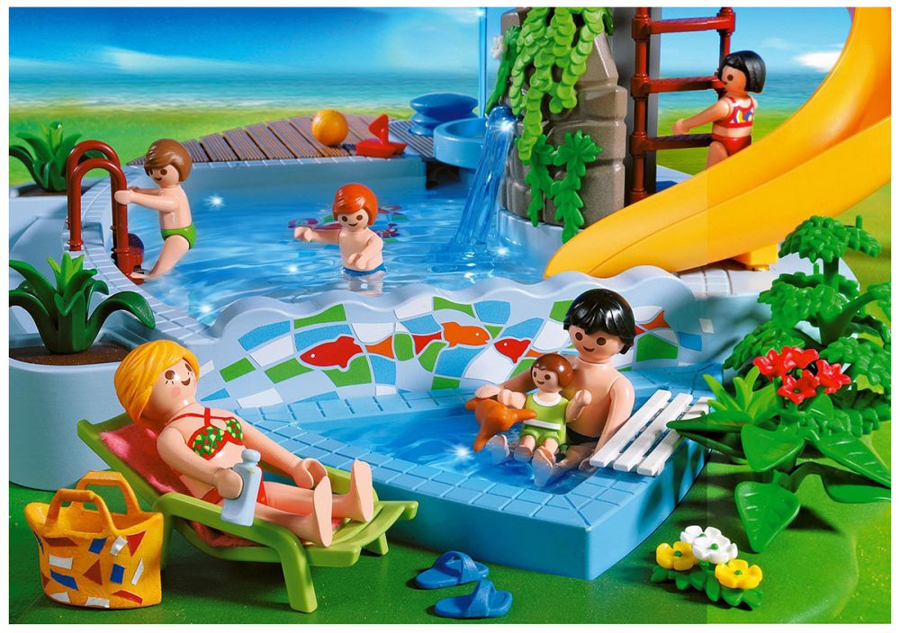 fille chatain enfant maillot bain vert vacances piscine plage mer PLAYMOBIL  9085