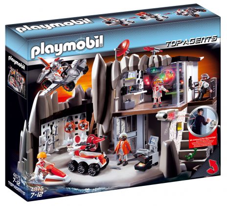 PLAYMOBIL Top Agents 4875 QuartierGénéral des agents secrets avec système d'alarme