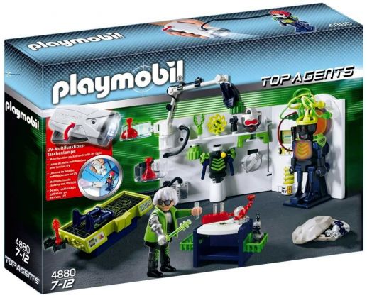 PLAYMOBIL Top Agents 4880 Labortaoire du Robo-Gang et lampe multifonctions