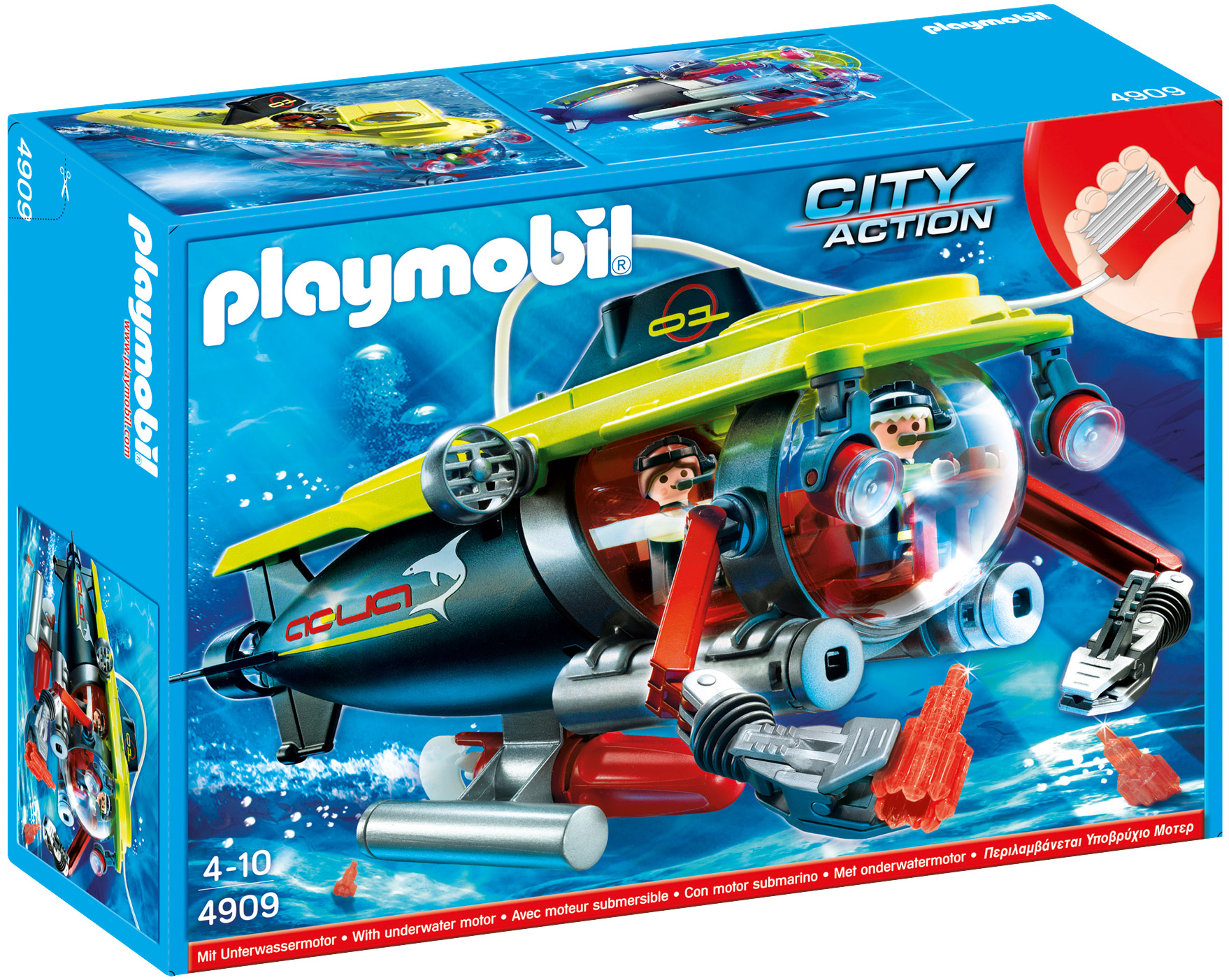 Playmobil City Action 4909 pas cher, Bateau de plongée avec moteur