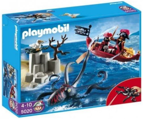 PLAYMOBIL Pirates 5020 Pieuvre géante avec bateau pirate et insulaires