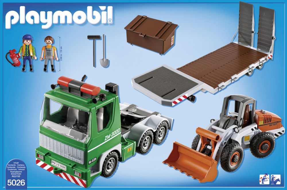 Playmobil City Action 5026 pas cher, Gros camion avec bulldozer