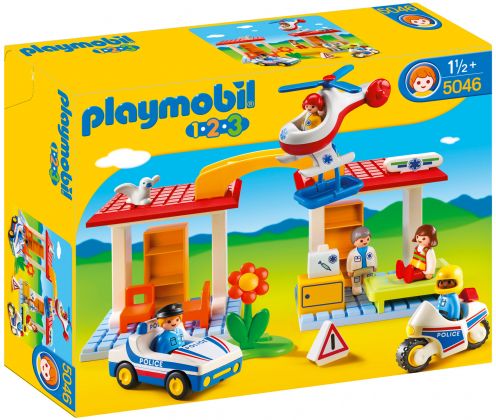 PLAYMOBIL 123 5046 Coffret Hôpital avec secouristes et policiers