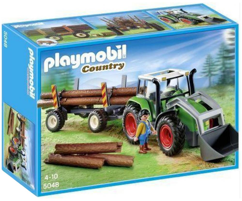Playmobil Country 5048 pas cher, Tracteur avec transport de bois