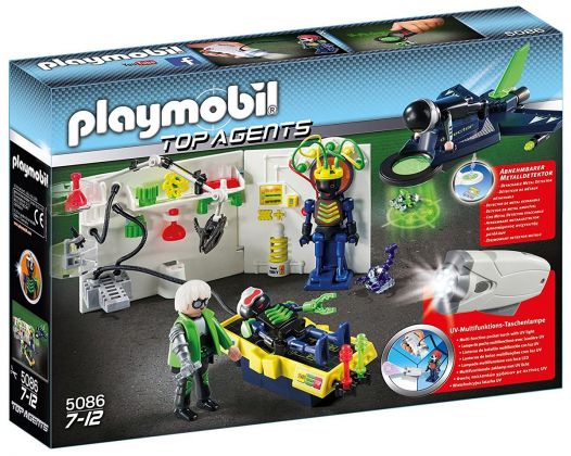 PLAYMOBIL Top Agents 5086 Laboratoire du savant fou et Jet espion