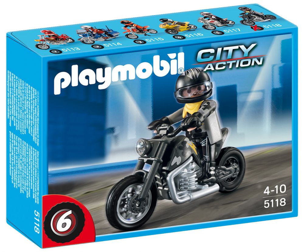 Playmobil City Action 5118 pas cher, Moto Custom