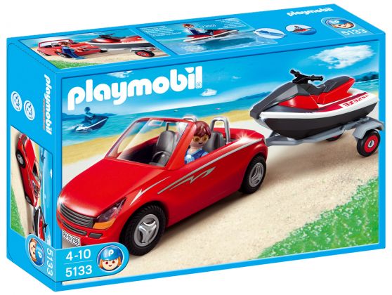 PLAYMOBIL Summer Fun 5133 Voiture avec remorque et jet-ski