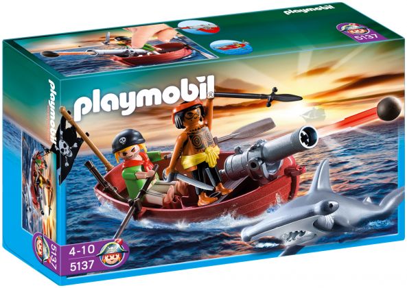 PLAYMOBIL Pirates 5137 Barque des pirates avec requin-marteau