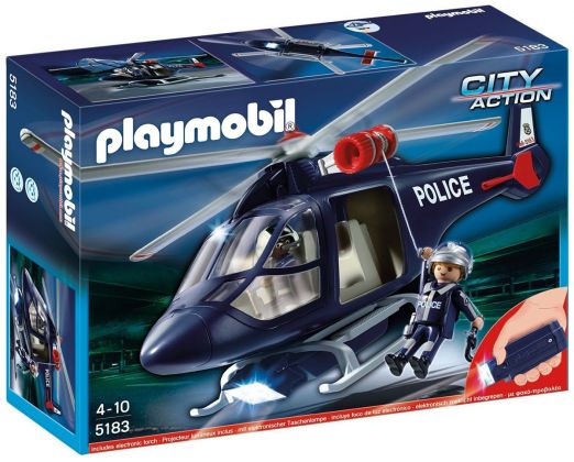 PLAYMOBIL City Action 5178 Hélicoptère de police avec projecteur