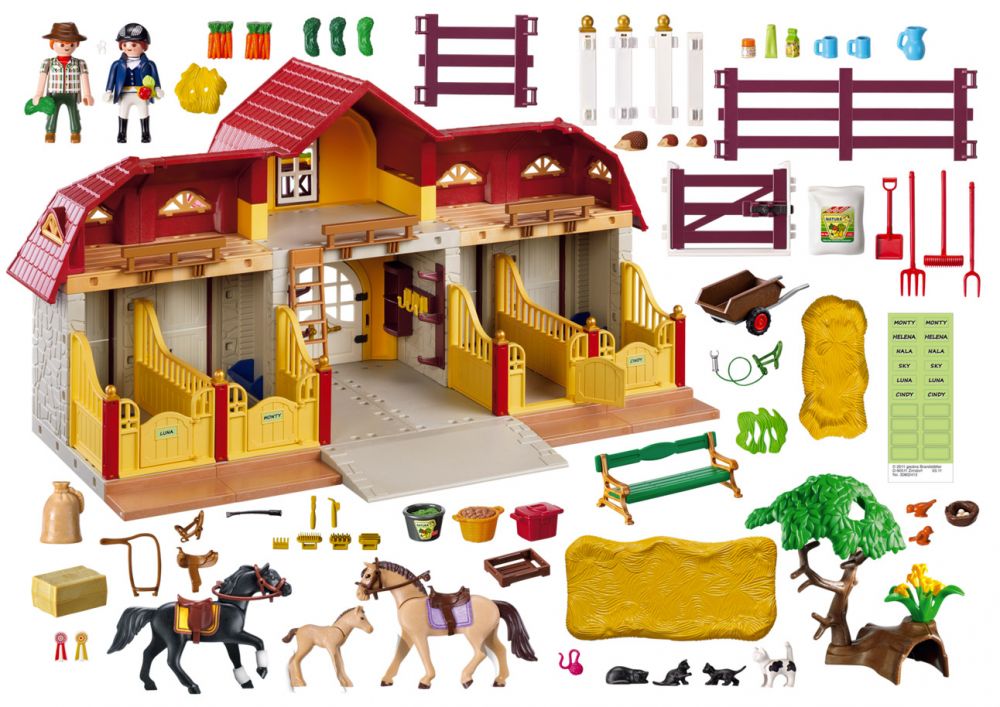 Playmobil Country 5227 pas cher, Chevaux et enclos