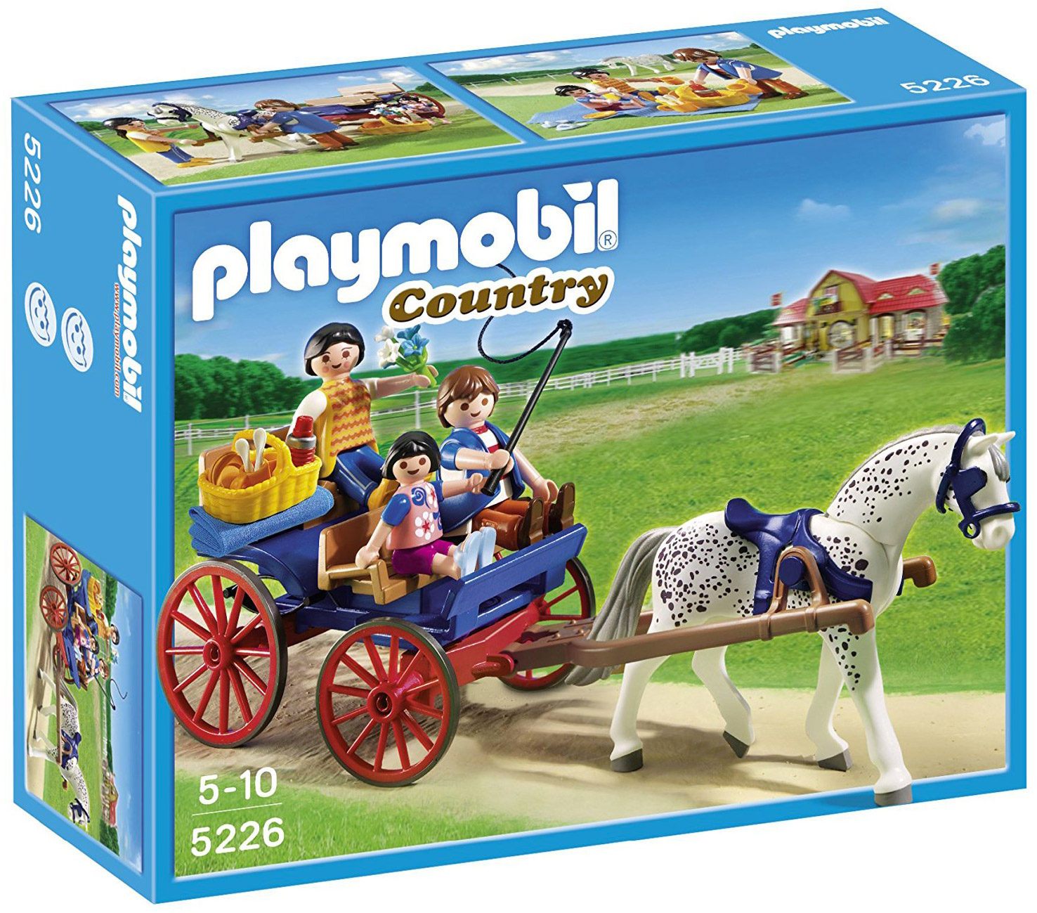 Playmobil Country 5226 pas cher, Calèche avec famille