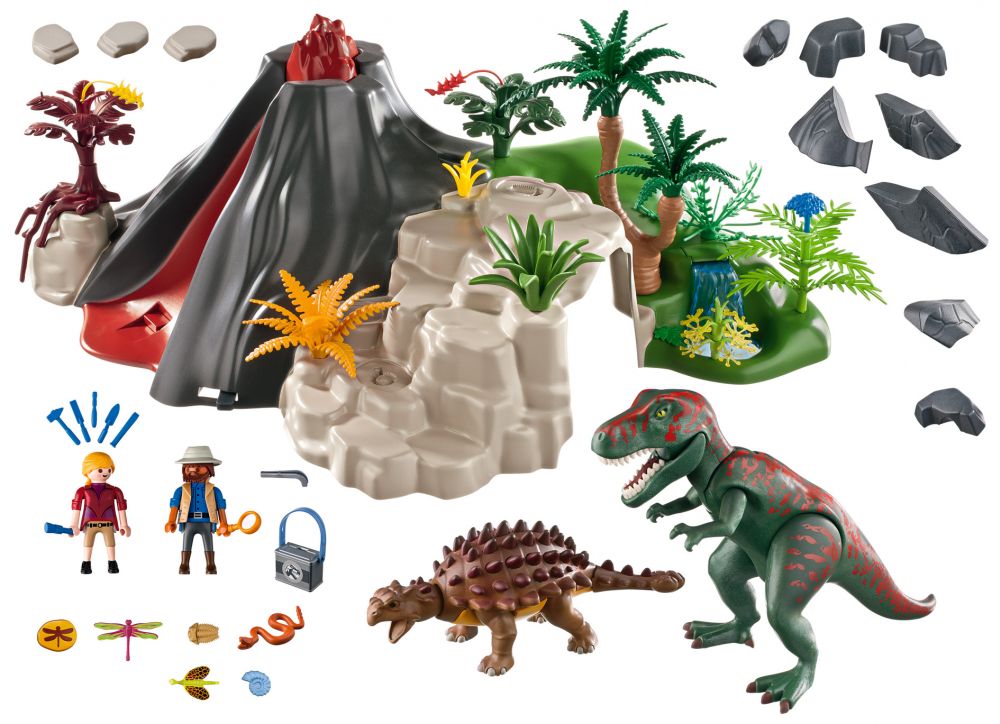 Playmobil 5230 Tyrannosaure et Saichania avec volcan