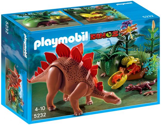 PLAYMOBIL Dinos 5232 Stégosaure et ses bébés en fôret